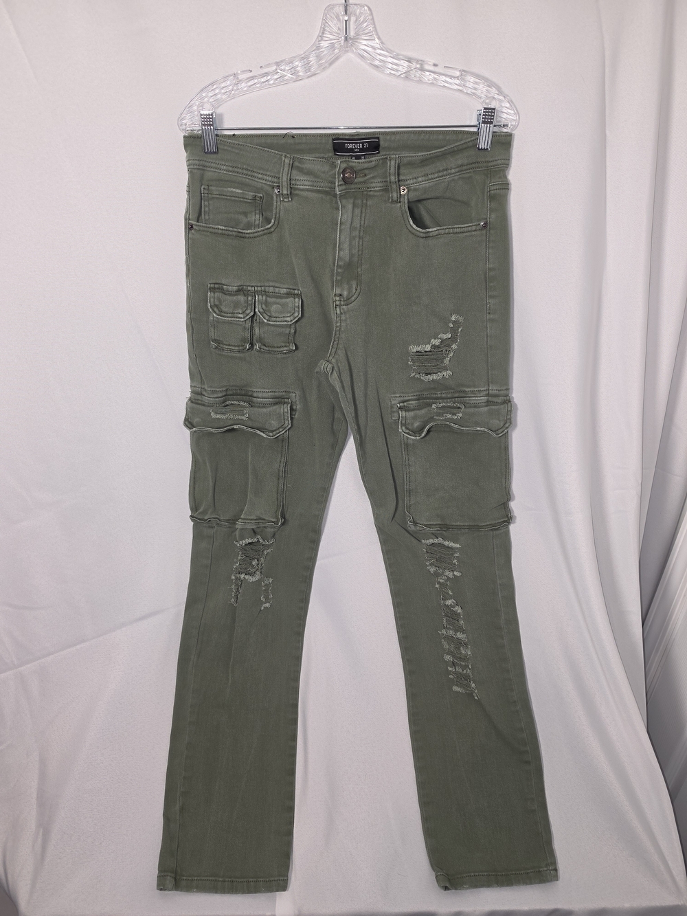 Forever 21 Men Olive Green Cargo Pants